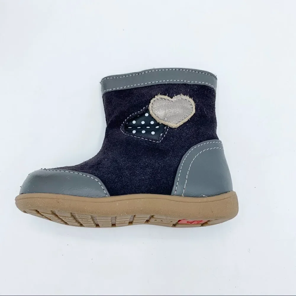 See Kai‎ Run Shelby Toddler Booties w/Heart Detail